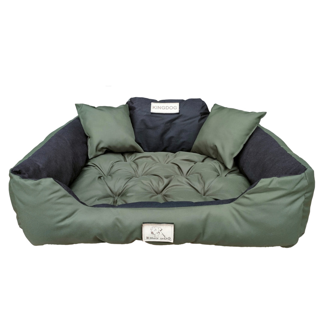 Kingdog - Grand lit pour chien et chat | Panier pour animaux 100 x 75 | Vert - taille L