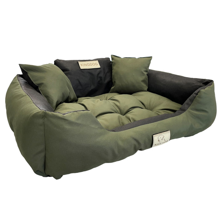 Kingdog - Grand lit pour chien et chat | Panier pour animaux 100 x 75 | Vert - taille L