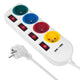Maclean - Stekkerdoos met schakelaars met penaarde - 4-voudig + 2x USB - 250VAC/10A, 2,1A 5V - 1.5m - Wit