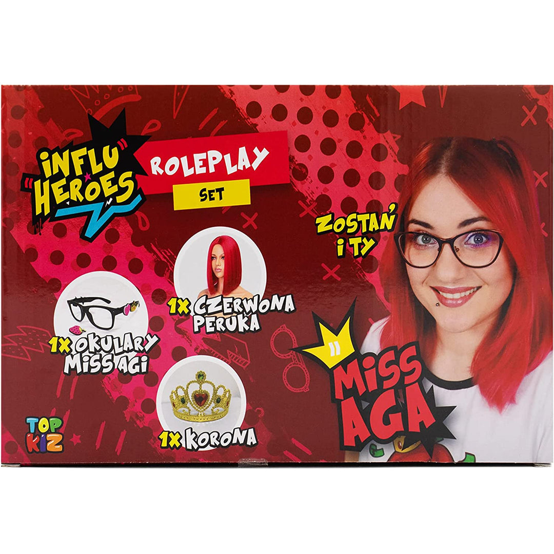 Influ Heroes - Miss Aga verkleedde set | Pruik\ kroon en bril