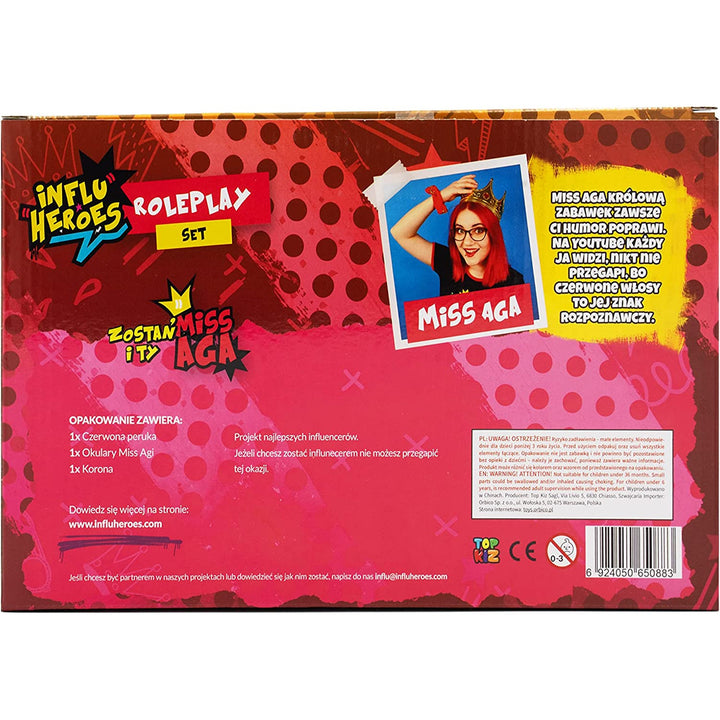 Influ Heroes - Miss Aga verkleedde set | Pruik\ kroon en bril