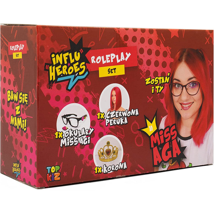 Influ Heroes - Miss Aga verkleedde set | Pruik\ kroon en bril