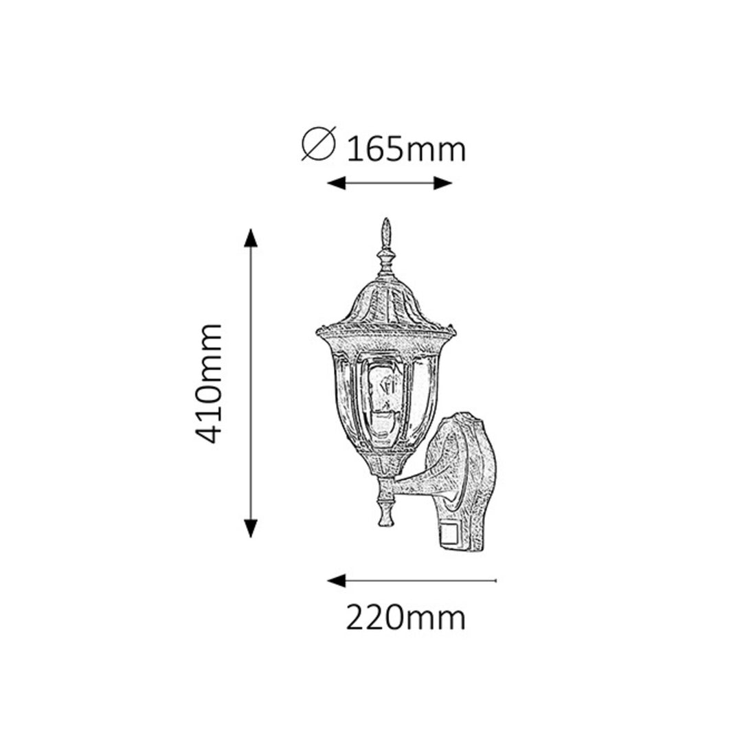 Rabalux - Milano buiten tuin wandlamp up60Wa - Goud IP43
