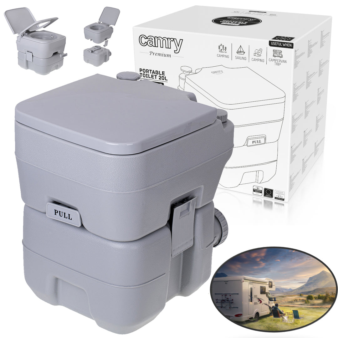 CAMRY CR 1035 Mobiele 20 liter toilet met 13L flush watertank Camping toilet Emmer reizen toilet Mobiele camping