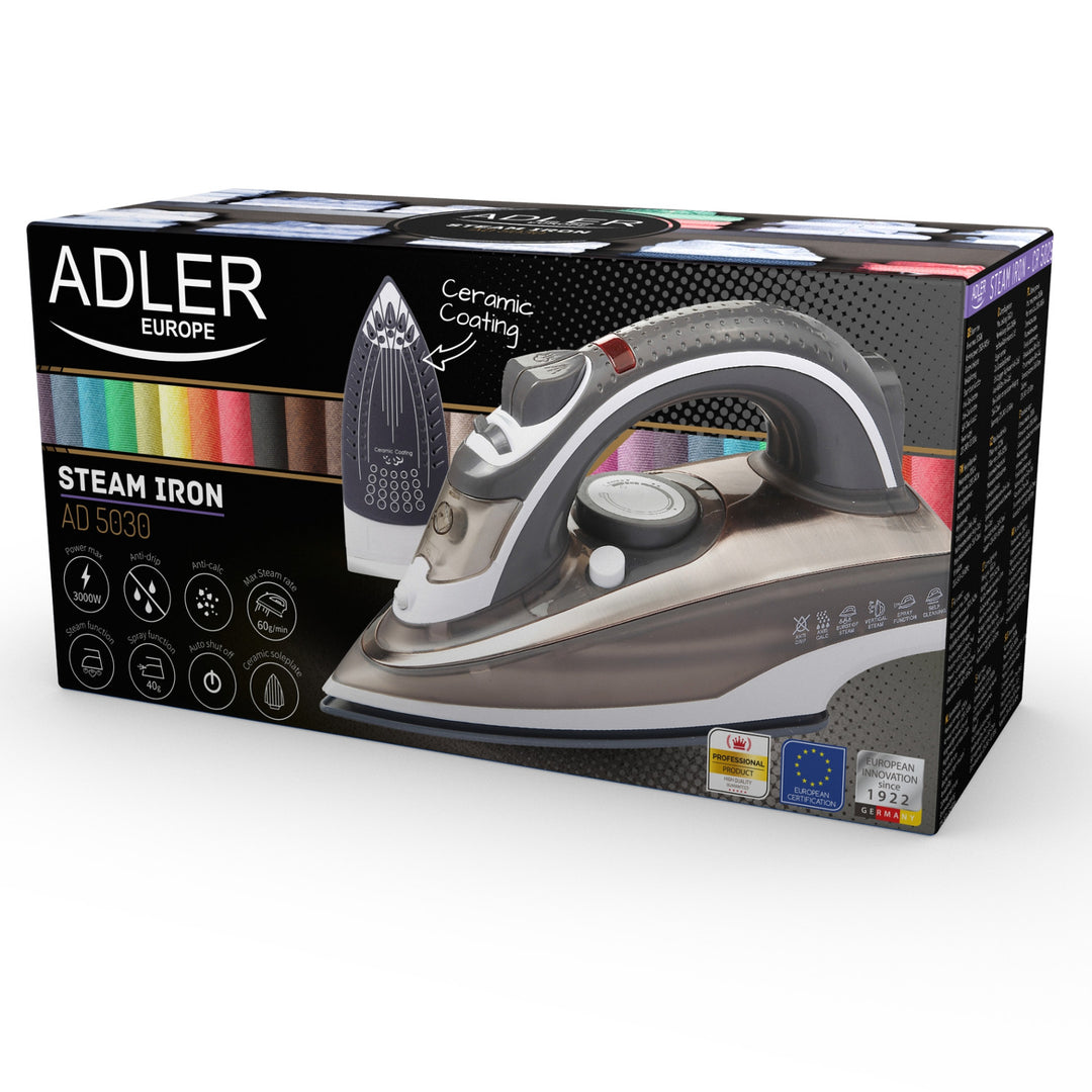 Adler AD 5030 Zelfreinigend keramisch strijkijzer 3000 W
