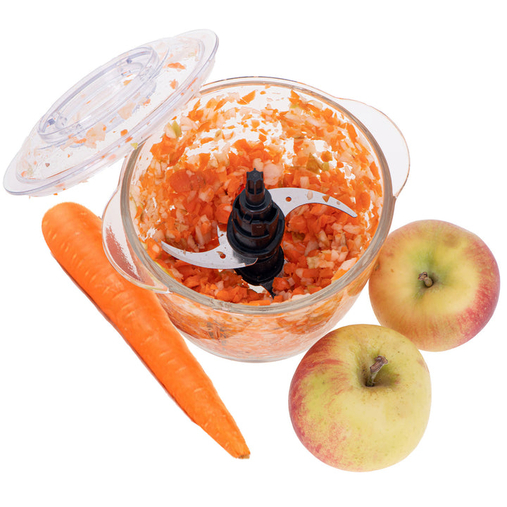 Hakmolen met glazen kom Adler AD 4082 300W roestvrijstalen messen