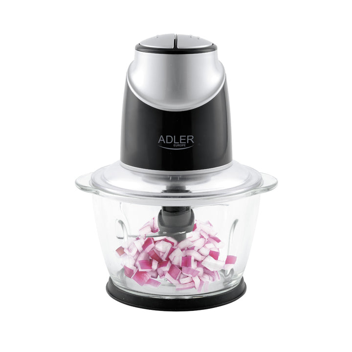 Hakmolen met glazen kom Adler AD 4082 300W roestvrijstalen messen