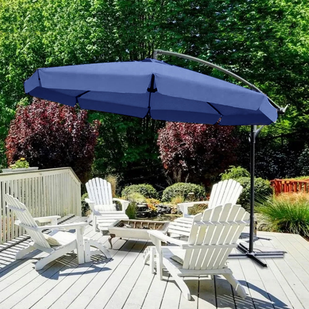 GreenBlue - Zweefparasol Ø 300cm - UV-bescherming - Marine Blauw