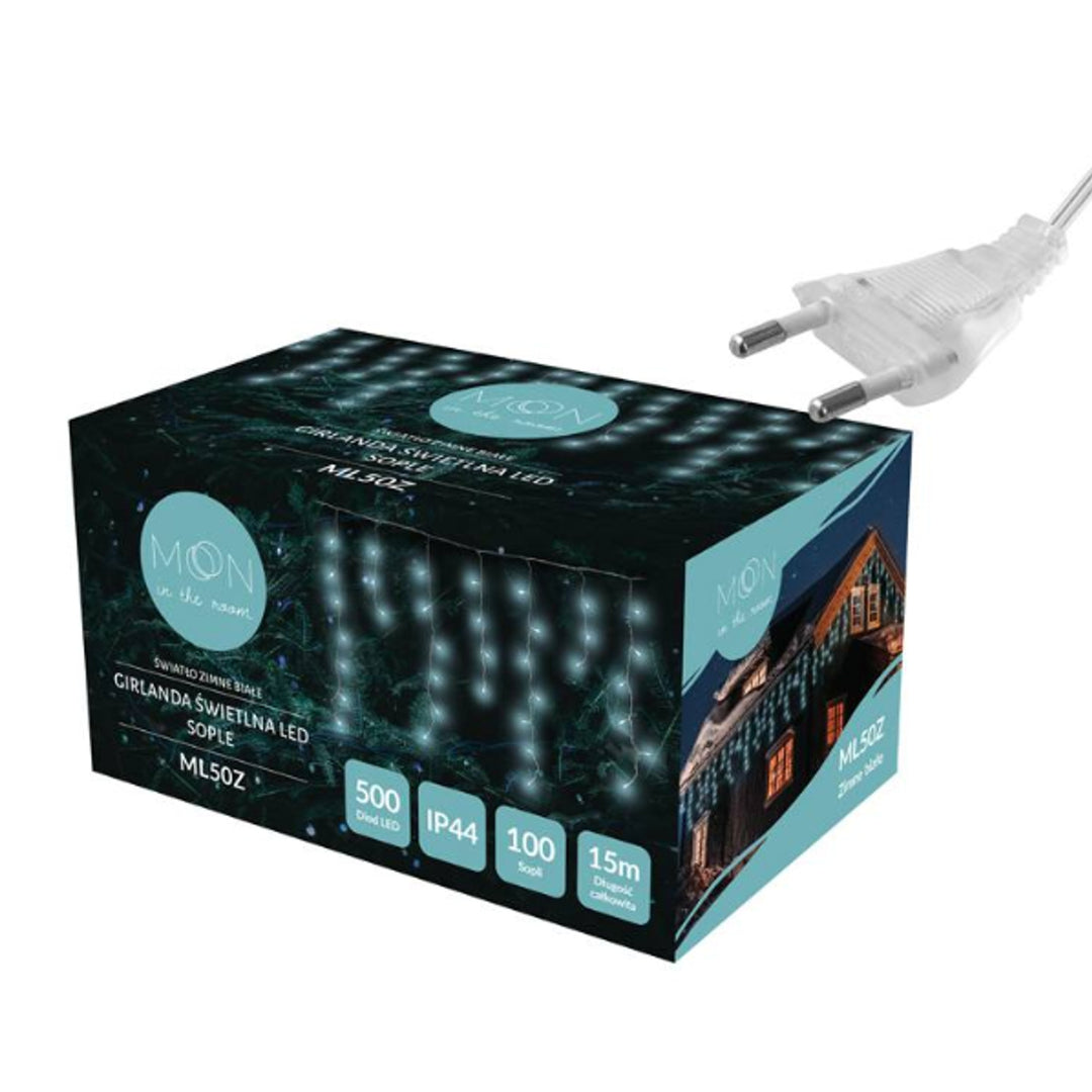 Moon in the Room - Licht Gordijn - 100 ijspegels / 500 Led - 15m - koud wit IP44