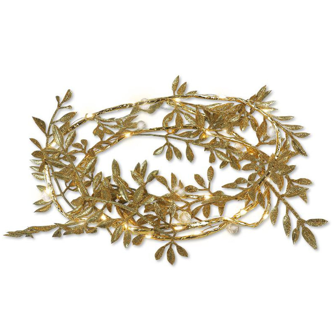 Moon in the Room - LED decoratieslinger - Gold bladeren voor kerst - 1,8m Warm wit lichtvoorziening 3x AA