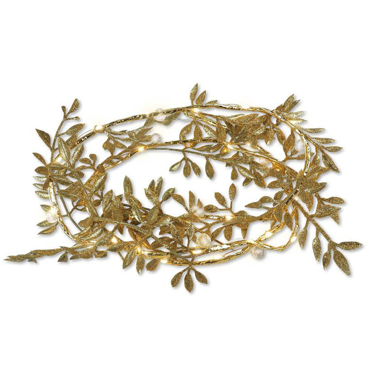 Moon in the Room - LED decoratieslinger - Gold bladeren voor kerst - 1,8m Warm wit lichtvoorziening 3x AA