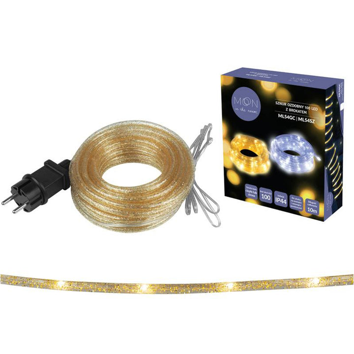 Moon In The Room Kerstverlichting 10m Binnen-/buitenverlichting Fairy Lights 100 LEDs String met Glitter Lampen IP44 (Warm wit)