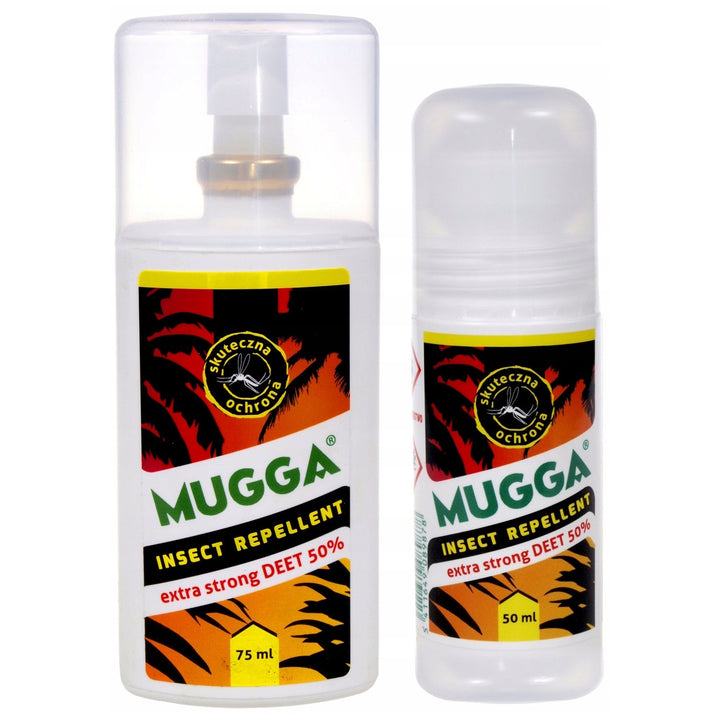 Mugga Sterke Spray + Roll On 50% Deet Set Insectenwerend middels