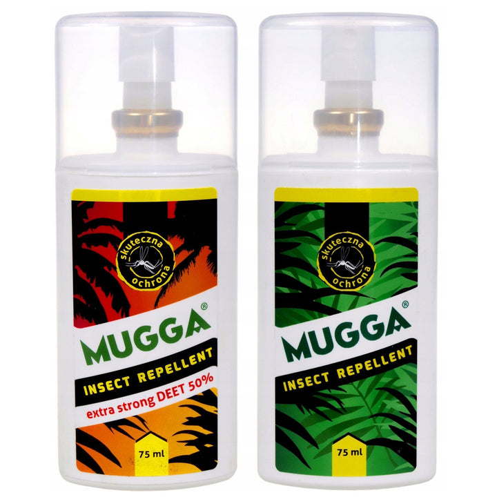 Set 2X MUGGA 50% + 9,5% DEET Family muggenafweermiddel
