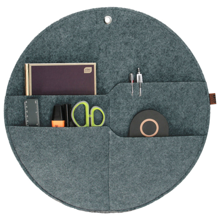 Bertoni - Grande roue d'organisateur mural avec poches - Gris XL - 45 cm