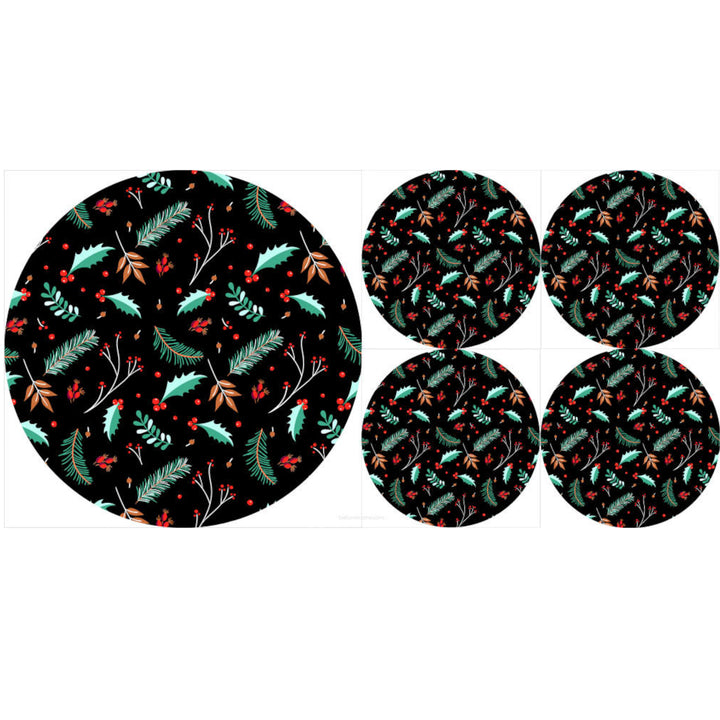 Set ronde tafelmatten van vilt 1 + 4 - OSTROKRZEW