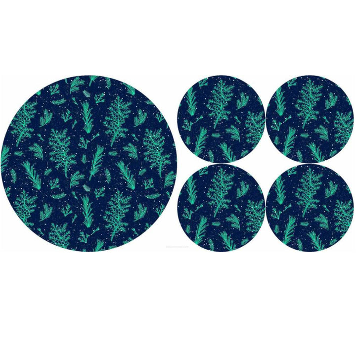 Ronde vilten tafelmatten set 1 + 4 - JUNIPER
