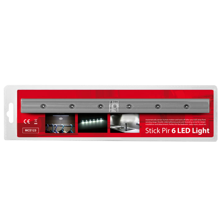 2x Maclean 6 led lamp met bewegingsmelder + AAA batterijen