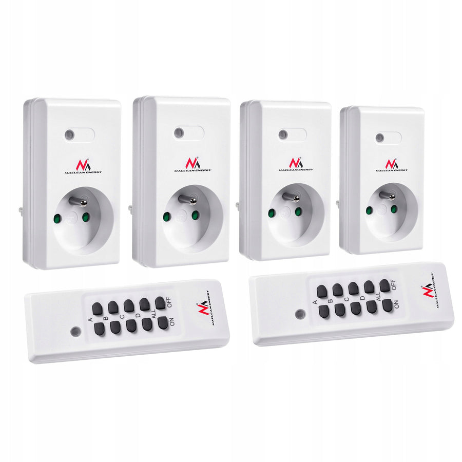 Draadloze contactdozen MCE153 4 st. 3600W + 2 afstandsbedieningen + batterijen voor afstandsbedieningen