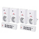 Draadloze contactdozen MCE153 4 st. 3600W + 2 afstandsbedieningen + batterijen voor afstandsbedieningen