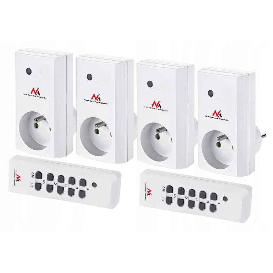 Draadloze contactdozen MCE153 4 st. 3600W + 2 afstandsbedieningen + batterijen voor afstandsbedieningen