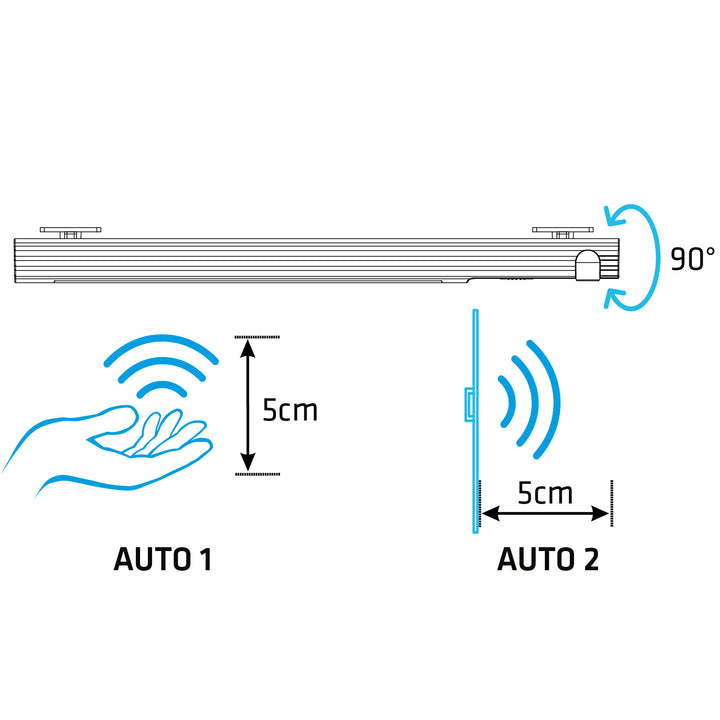 Maclean 58744 wit-transparante LED kastlamp + batterijen + 3M clips