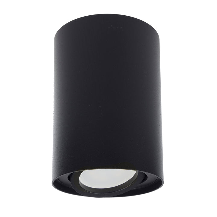 Plafond Rond Maclean Noir MCE422 B + Lampe LED GU10 5W 4000K