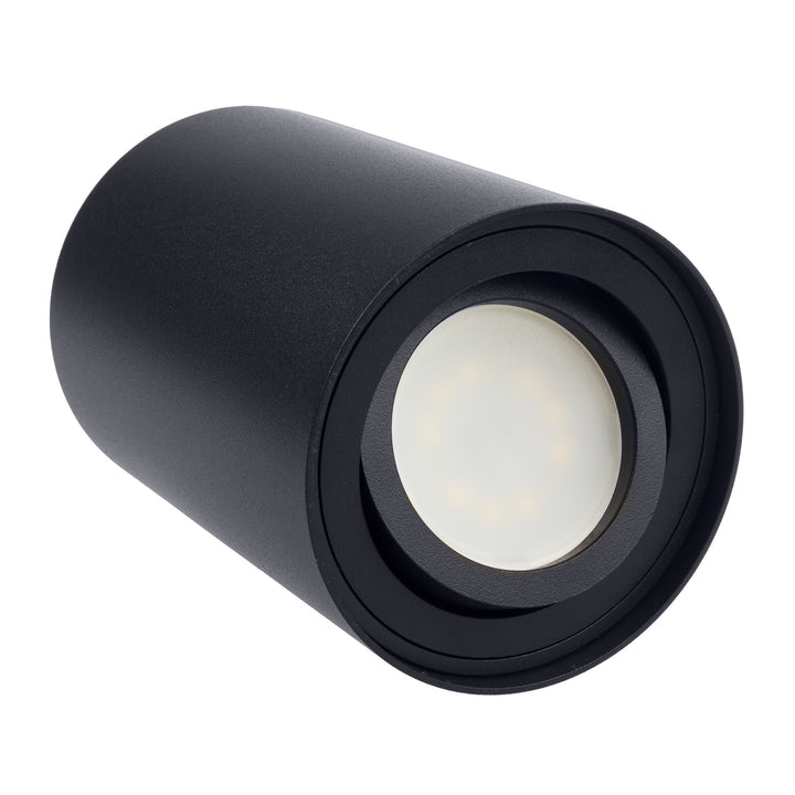 Plafond Rond Maclean Noir MCE422 B + Lampe LED GU10 5W 4000K