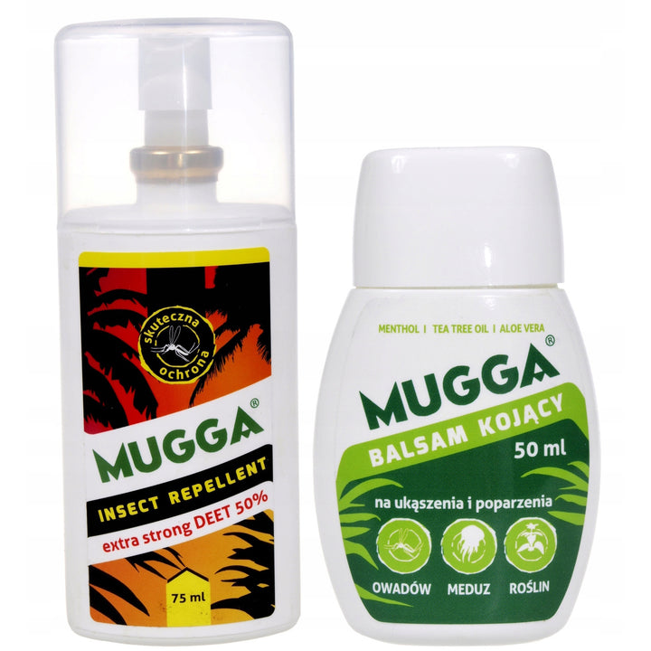 Mugga Strong 50% Deet tegen muggen teken + Mugga Balm