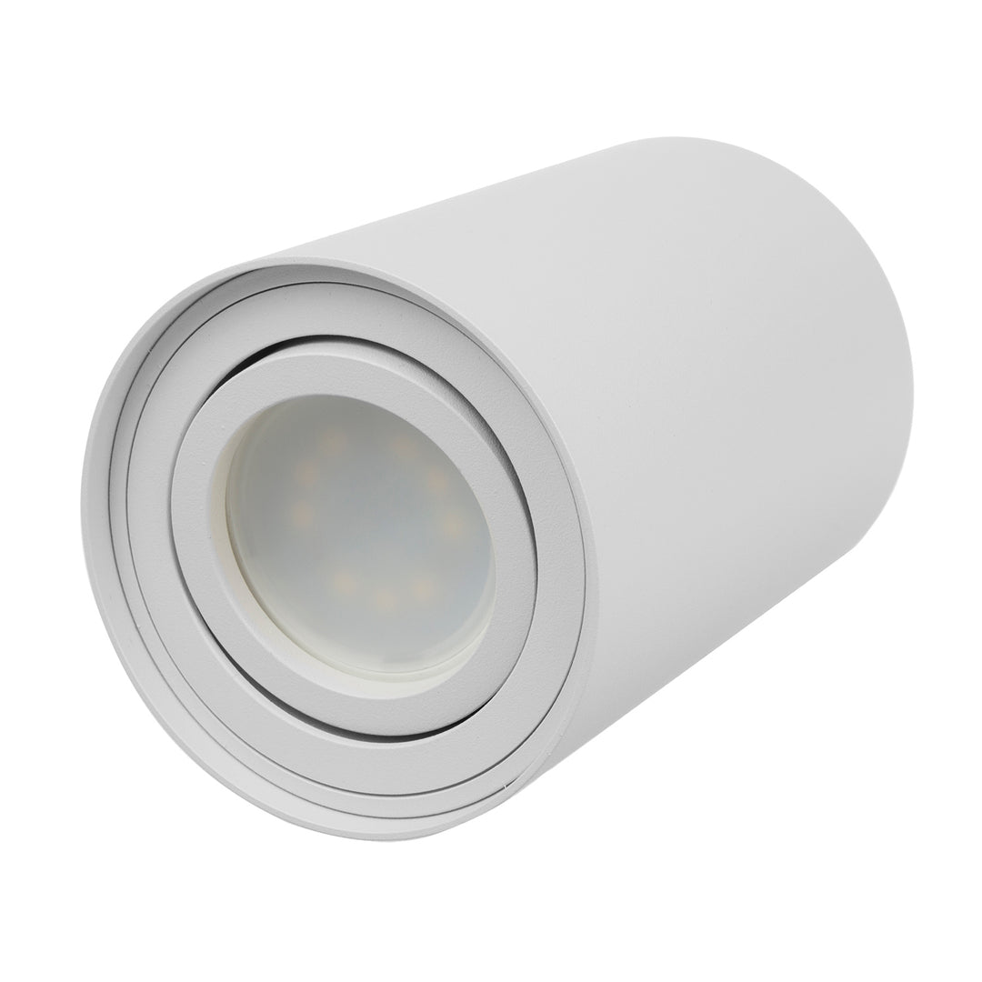 3x Maclean rond plafond wit MCE422 + 3x LED lamp GU10 5W 4000K