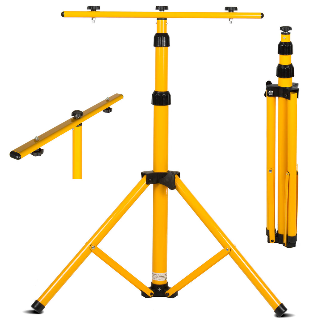 Maclean MCE583 Statief met 2 x schijnwerpers Bouwspots Werklamp Schijnwerper Standaard Bouwspotstatief Telescoop 62-150 cm In hoogte verstelbaar Staal (Neutraal wit 2x 50 W) [Energieklasse F]