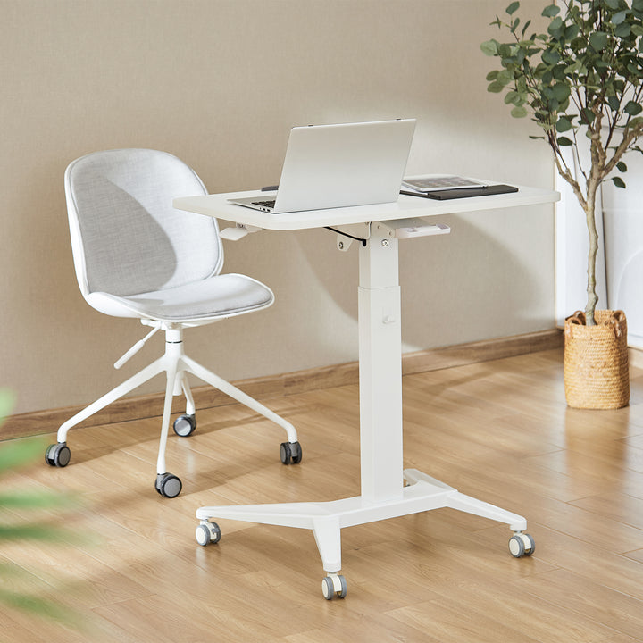 Maclean - Verrijdbaar laptop bureau - hoogteverstelling - 80x52cm, 8kg max, 109cm - MC-453W - Wit