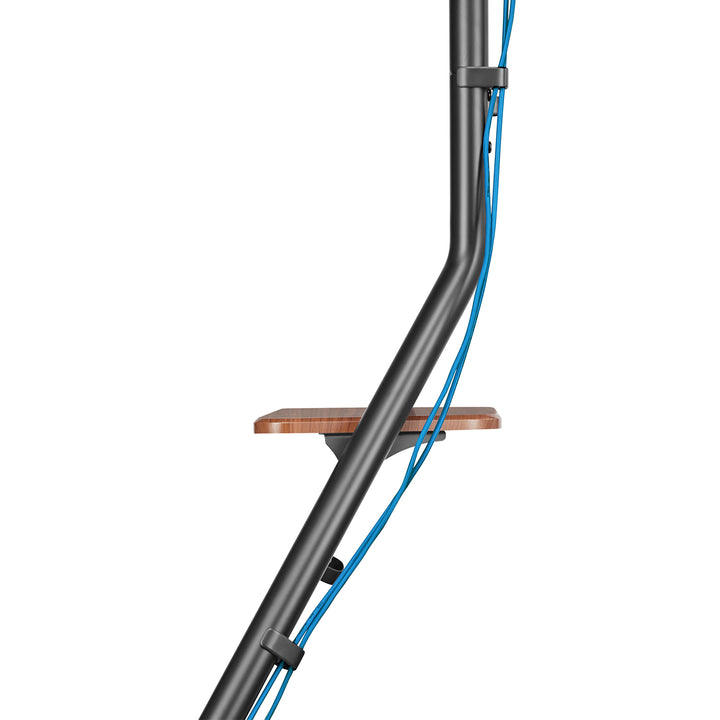 Maclean - Vrijstaande TV-/hoekbeugel - bauhausstijl / houten schappen met twee etages / max. 40 kg, 37-75''- MC-455