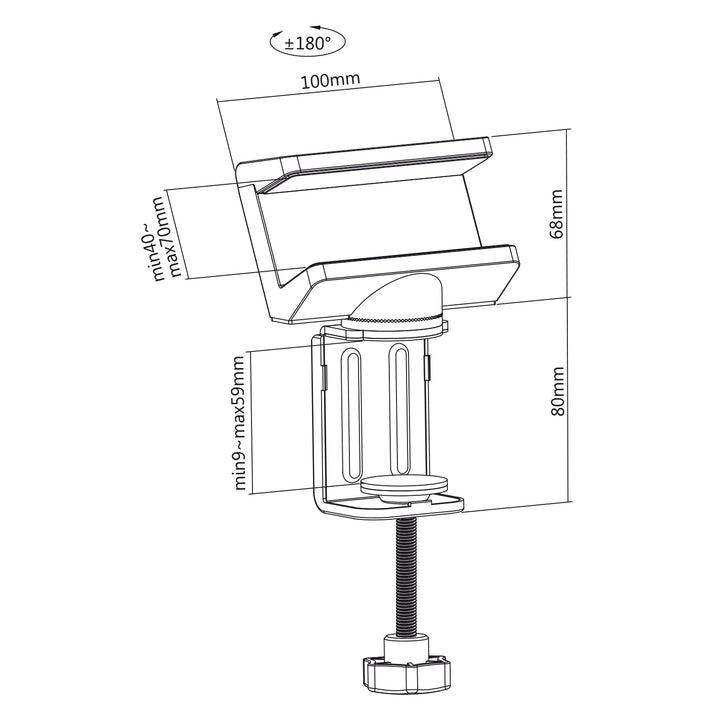 Maclean bureausteun voor stekkerdoos, wit, 40-70mm, MC-470W