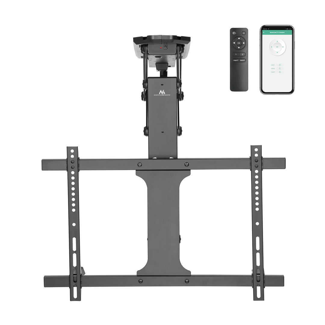 Maclean - Elektrische TV-beugel voor schuine wanden 32"-70" 35kg -  VESA 600x400 - Afstandsbediening