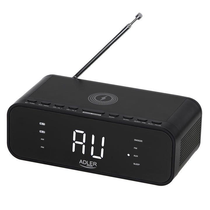 FM-radio wekker met draadloze lader en Bluetooth - Adler AD 1192B