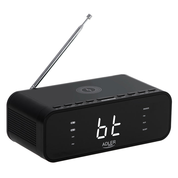 FM-radio wekker met draadloze lader en Bluetooth - Adler AD 1192B