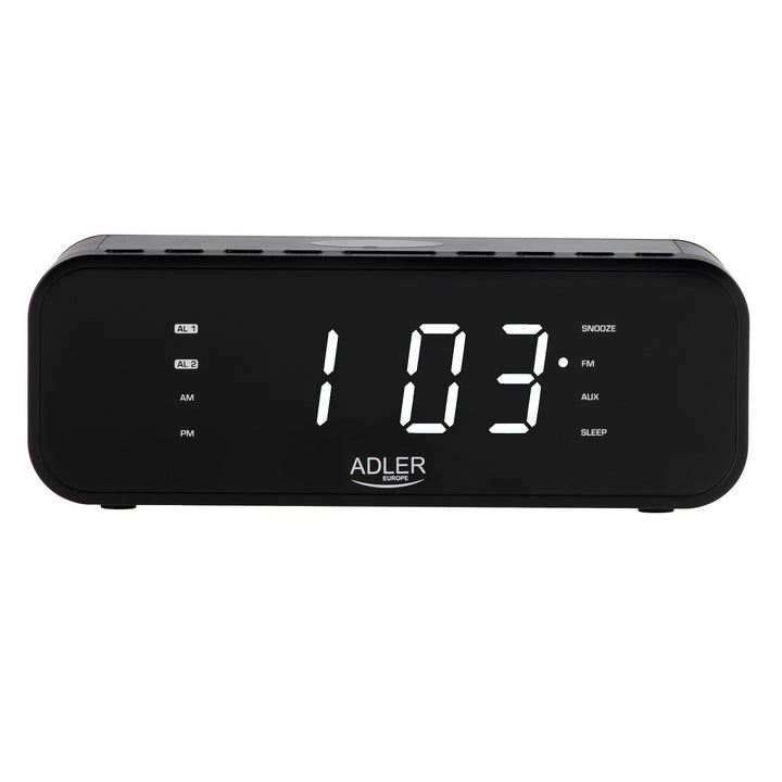 FM-radio wekker met draadloze lader en Bluetooth - Adler AD 1192B
