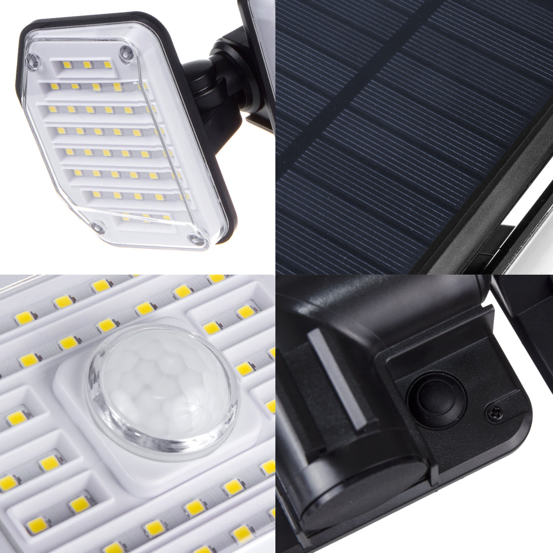 Maclean - Lampe solaire LED avec détecteur de mouvement - IP65 / 4W / 320lm / 4000K - 3 modes de fonctionnement