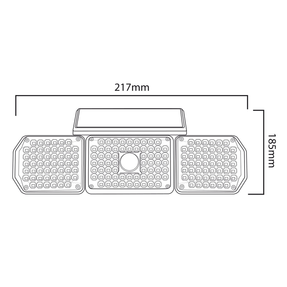 Maclean - Lampe solaire LED avec détecteur de mouvement - IP65 / 4W / 320lm / 4000K - 3 modes de fonctionnement