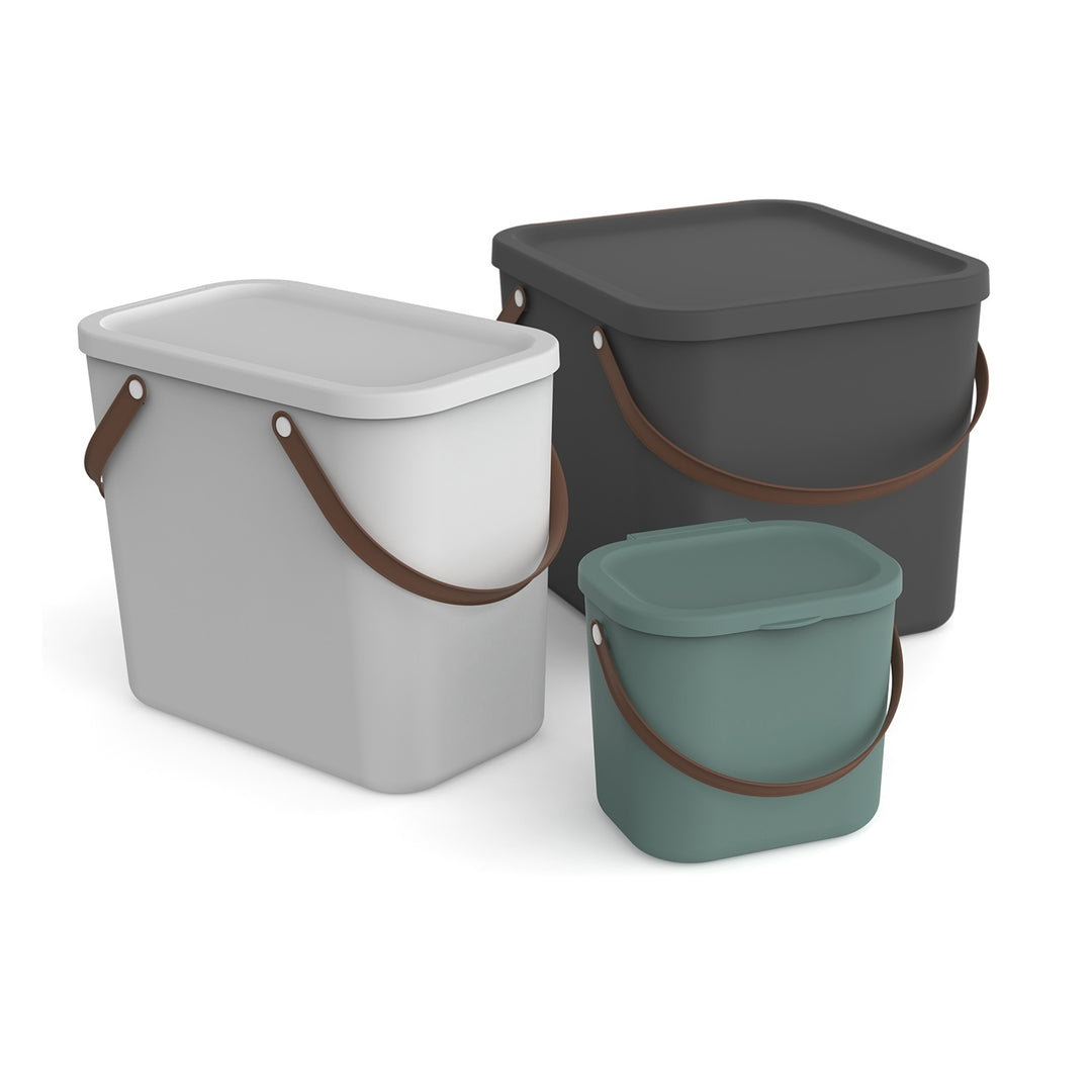 Rotho - Opbergdoos / Emmer met deksel en handvat 6L - Gerecycleerd plastic - BPA-Vrij - Donkerblauw