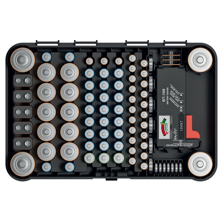 Kistenberg KBBT Batterij organizer met batterijtester Batterijhouder met uitneembare batterijtester Battery Box