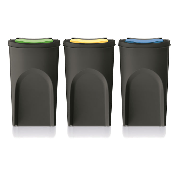 Prosperplast Kaden - Poubelle set de 3x35L - Noir