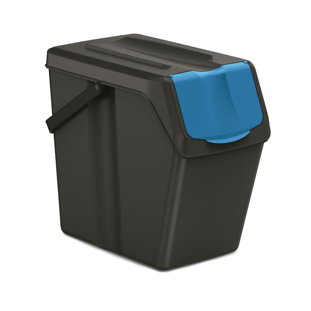 Keden Sortibox Afvalscheidingssysteem 3x25L Set Afvalscheidingsbakken Recycling Recycling Bins Afvalsorteermand Containers Kunststof afvalbakken Zwart