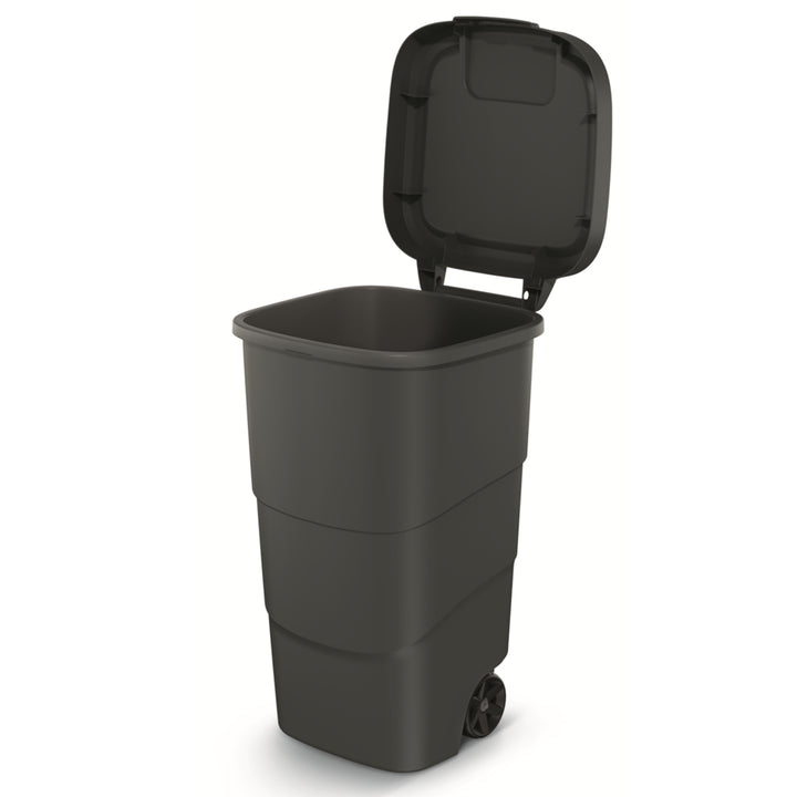 Prosperplast - Wheeler - Grote Afvalbak met wielen 110L - Zwart / Kunststof