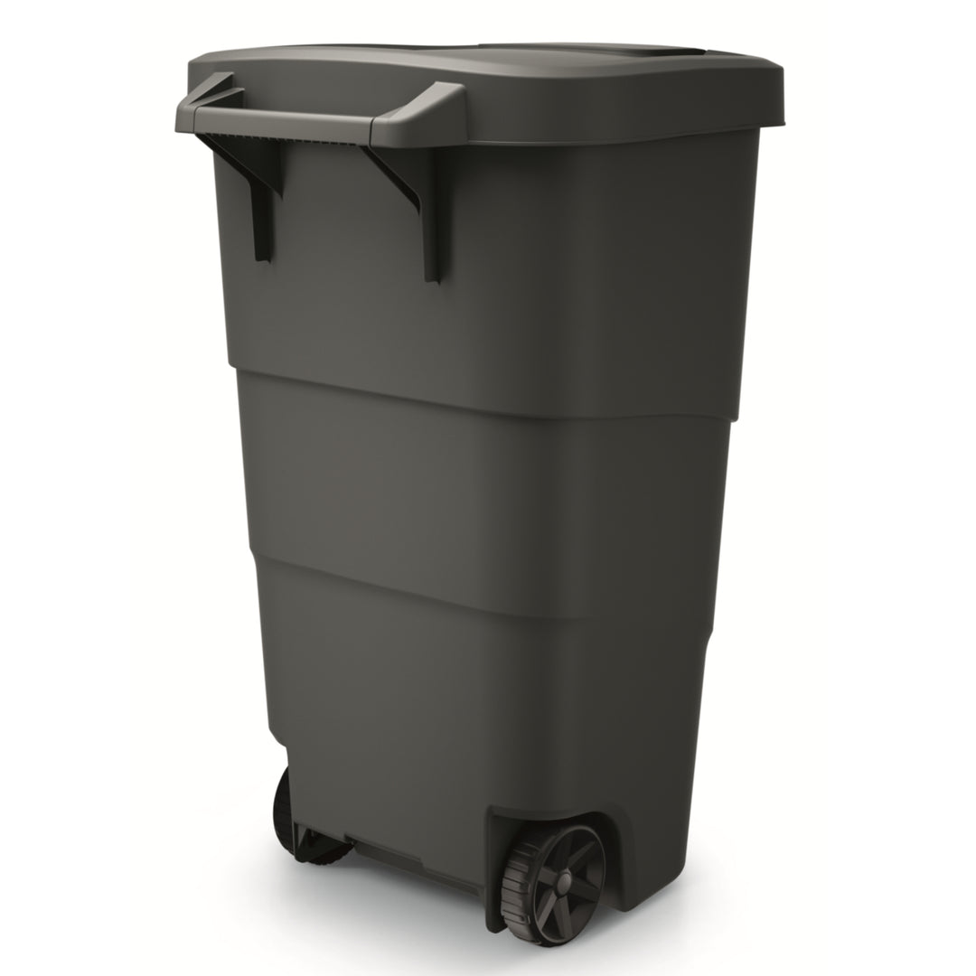 Prosperplast - Wheeler - Grote Afvalbak met wielen 110L - Zwart / Kunststof