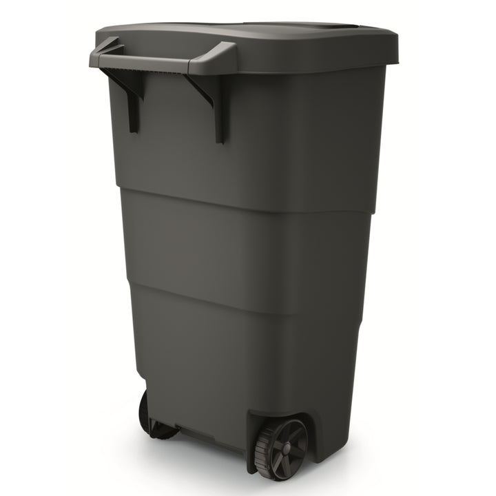 Prosperplast - Wheeler - Grote Afvalbak met wielen 110L - Zwart / Kunststof