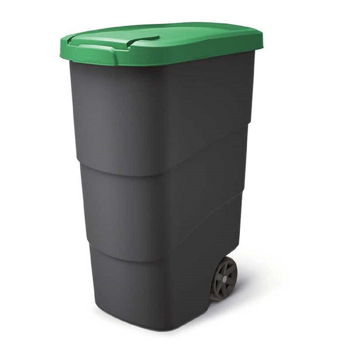 Prosperplast - Wheeler - Grande Poubelle à roulettes 90L - Vert / Plastique