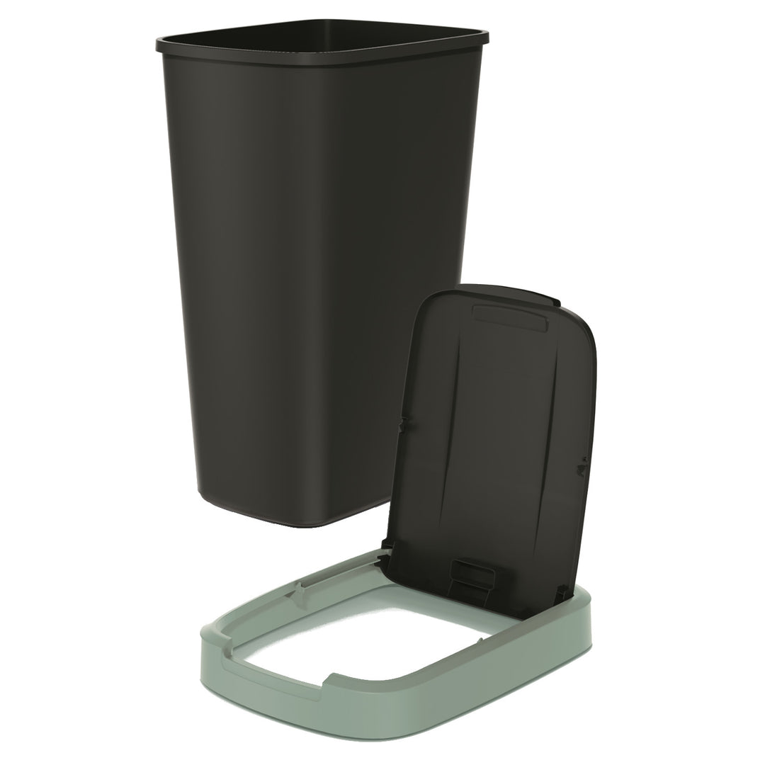 Prosperplast - Poubelle / Poubelle 45L - Noir avec cadre vert clair