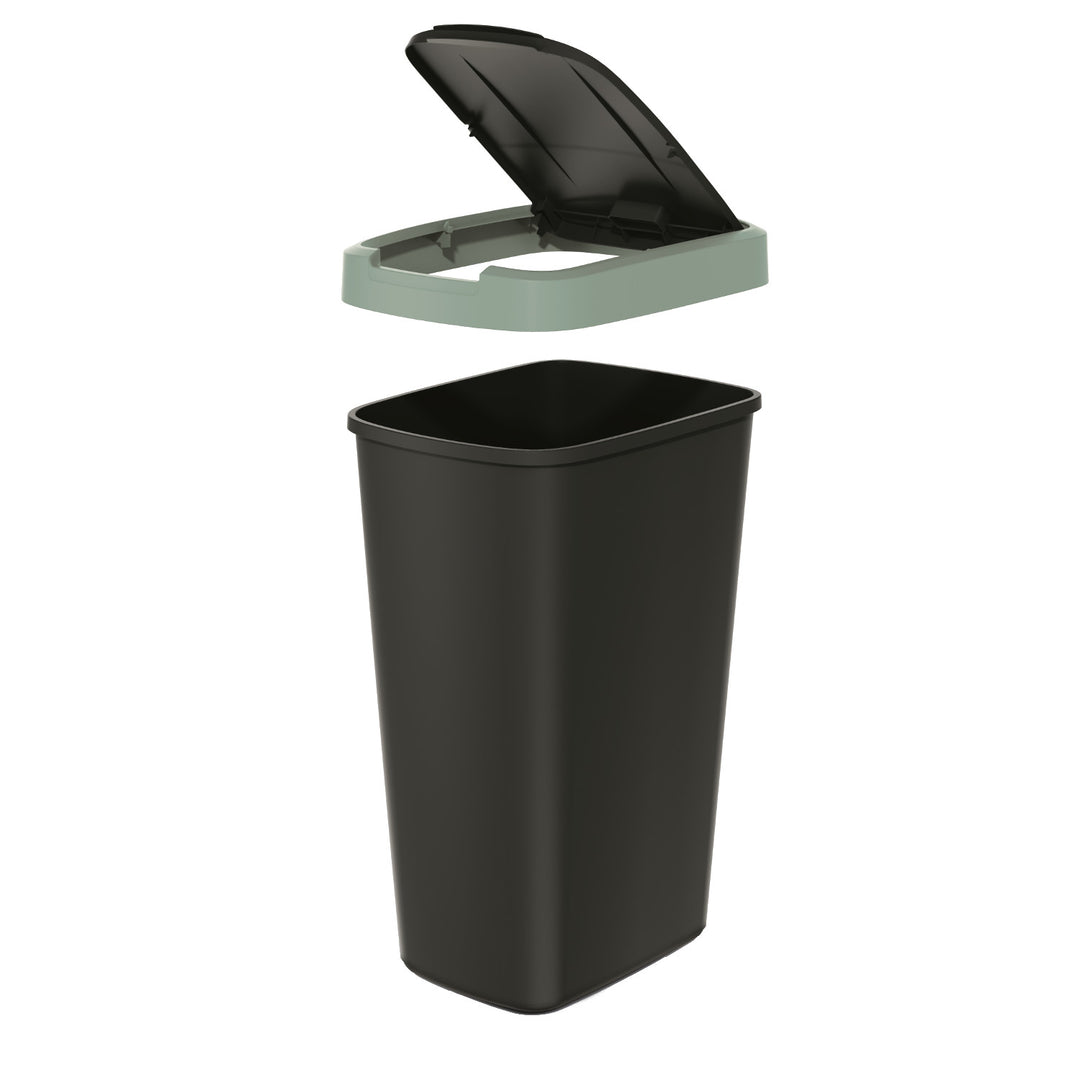 Prosperplast - Poubelle / Poubelle 45L - Noir avec cadre vert clair